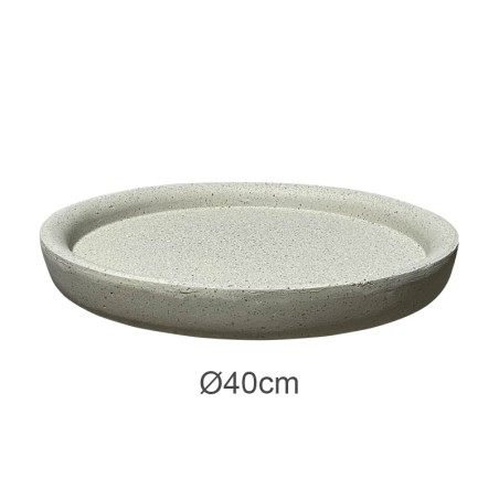 ΠΙΑΤΟ FIBER CLAY ΜΠΕΖ-ΓΡΑΝΙΤΗ ΣΤΡΟΓΓΥΛΟ ΓΙΑ ΚΑΣΠΩ - Φ40x3.5cm 5/ΚΙΒ – Δημιουργεί αίσθηση πολυτέλειας χωρίς κόπο | iroots.gr