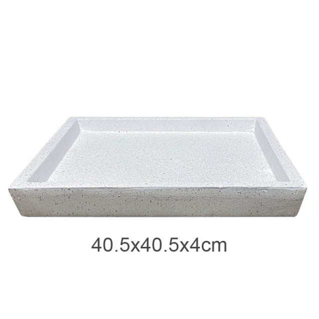 ΠΙΑΤΟ FIBER CLAY ΛΕΥΚΟ ΓΡΑΝΙΤΗ ΤΕΤΡΑΓΩΝΟ ΓΙΑ ΚΑΣΠΩ - 40.5x40.5x4cm 5/ΚΙΒ – Δημιουργεί αίσθηση πολυτέλειας χωρίς κόπο | iroots.gr