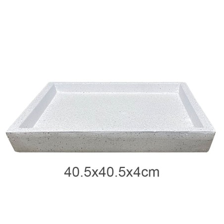 ΠΙΑΤΟ FIBER CLAY ΛΕΥΚΟ ΓΡΑΝΙΤΗ ΤΕΤΡΑΓΩΝΟ ΓΙΑ ΚΑΣΠΩ - 40.5x40.5x4cm 5/ΚΙΒ – Δημιουργεί αίσθηση πολυτέλειας χωρίς κόπο | iroots.gr