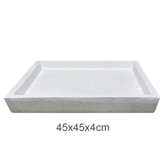 ΠΙΑΤΟ FIBER CLAY ΛΕΥΚΟ ΓΡΑΝΙΤΗ ΤΕΤΡΑΓΩΝΟ ΓΙΑ ΚΑΣΠΩ - 45x45x4cm 5/ΚΙΒ – Αναβαθμίζει άμεσα τον χώρο σου | iroots.gr