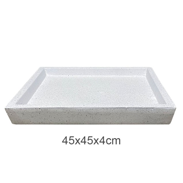 ΠΙΑΤΟ FIBER CLAY ΛΕΥΚΟ ΓΡΑΝΙΤΗ ΤΕΤΡΑΓΩΝΟ ΓΙΑ ΚΑΣΠΩ - 45x45x4cm 5/ΚΙΒ – Αναβαθμίζει άμεσα τον χώρο σου | iroots.gr