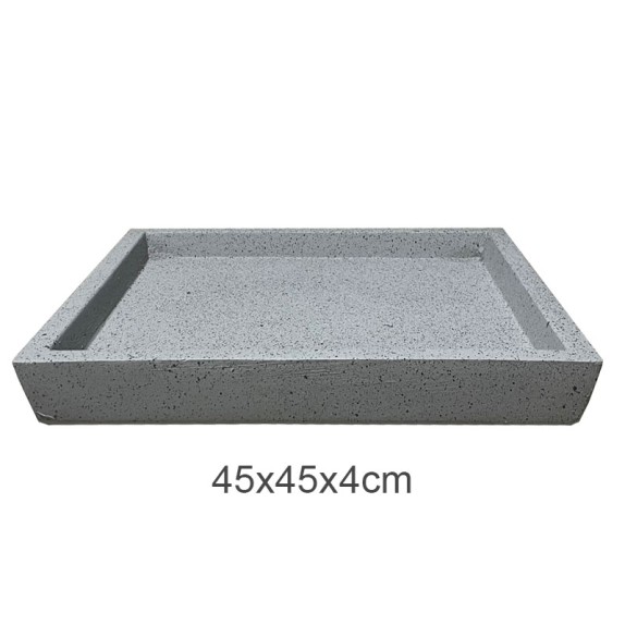 ΠΙΑΤΟ FIBER CLAY ΓΚΡΙ ΓΡΑΝΙΤΗ ΤΕΤΡΑΓΩΝΟ ΓΙΑ ΚΑΣΠΩ - 45x45x4cm 5/ΚΙΒ – Ταιριάζει σε κάθε μοντέρνο ή επαγγελματικό χώρο | iroots.g