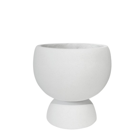 FIBERCLAY ΛΕΥΚΟ ΚΑΣΠΩ ΜΠΩΛ ΜΕ ΒΑΣΗ - Φ30x35cm 1/ΚΙΒ – Δίνει premium χαρακτήρα στο περιβάλλον | iroots.gr