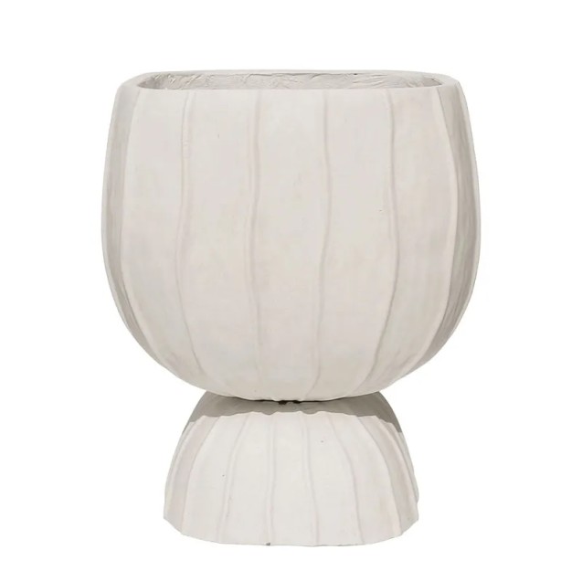 FIBERCLAY ΚΑΣΠΩ ΜΠΩΛ ΜΕ ΒΑΣΗ ΕΚΡΟΥ / ΡΑΒΔΩΣΕΙΣ - 32.5x32.5x39.5cm 1/KIB – Δημιουργεί αίσθηση πολυτέλειας χωρίς κόπο | iroots.gr