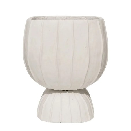 FIBERCLAY ΚΑΣΠΩ ΜΠΩΛ ΜΕ ΒΑΣΗ ΕΚΡΟΥ / ΡΑΒΔΩΣΕΙΣ - 32.5x32.5x39.5cm 1/KIB – Δημιουργεί αίσθηση πολυτέλειας χωρίς κόπο | iroots.gr