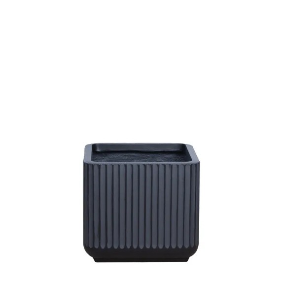 ΚΑΣΠΩ FIBERCLAY SMALL ΜΑΥΡΟ ΤΕΤΡΑΓΩΝΟ ΚΙOΝΑΣ - 28x28x25cm – Προσφέρει μοναδική αισθητική | iroots.gr