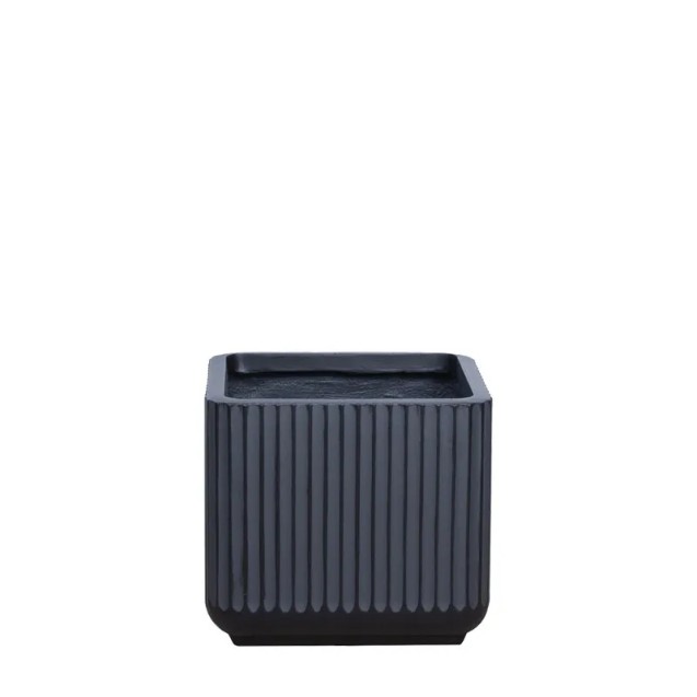 ΚΑΣΠΩ FIBERCLAY SMALL ΜΑΥΡΟ ΤΕΤΡΑΓΩΝΟ ΚΙOΝΑΣ - 28x28x25cm – Προσφέρει μοναδική αισθητική | iroots.gr