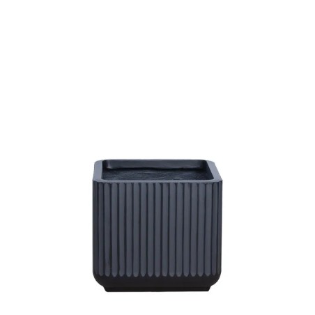 ΚΑΣΠΩ FIBERCLAY SMALL ΜΑΥΡΟ ΤΕΤΡΑΓΩΝΟ ΚΙOΝΑΣ - 28x28x25cm – Προσφέρει μοναδική αισθητική | iroots.gr