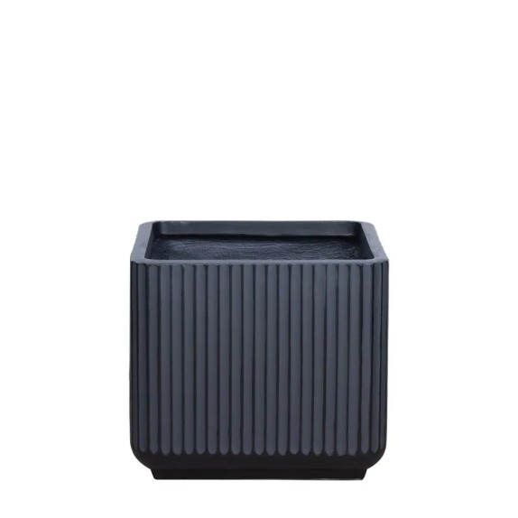 ΚΑΣΠΩ FIBERCLAY MEDIUM ΜΑΥΡΟ ΤΕΤΡΑΓΩΝΟ ΚΙOΝΑΣ - 34x34x30cm – Προσφέρει μοναδική αισθητική | iroots.gr