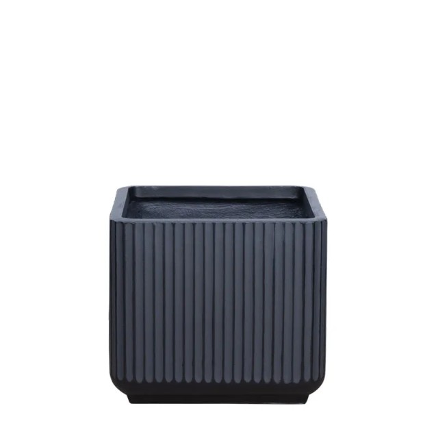 ΚΑΣΠΩ FIBERCLAY MEDIUM ΜΑΥΡΟ ΤΕΤΡΑΓΩΝΟ ΚΙOΝΑΣ - 34x34x30cm – Προσφέρει μοναδική αισθητική | iroots.gr