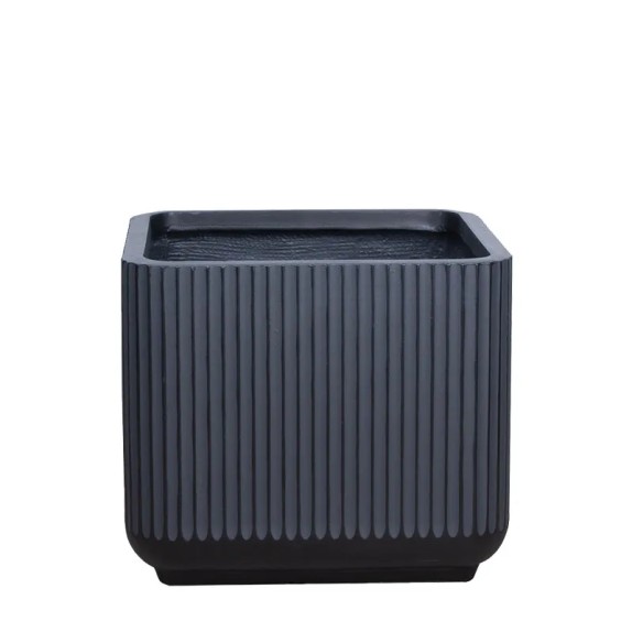 ΚΑΣΠΩ FIBERCLAY LARGE ΜΑΥΡΟ ΤΕΤΡΑΓΩΝΟ ΚΙOΝΑΣ - 41x41x35cm – Αναβαθμίζει άμεσα τον χώρο σου | iroots.gr
