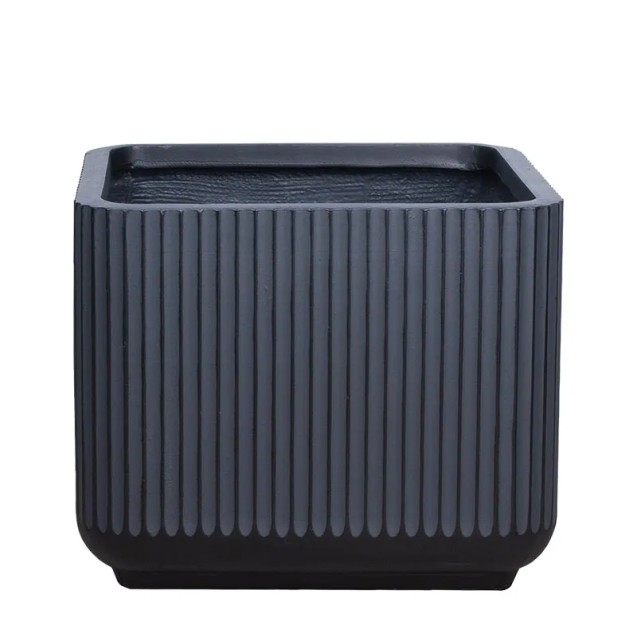 ΚΑΣΠΩ FIBERCLAY XLARGE ΜΑΥΡΟ ΤΕΤΡΑΓΩΝΟ ΚΙOΝΑΣ - 49x49x40cm – Ταιριάζει σε κάθε μοντέρνο ή επαγγελματικό χώρο | iroots.gr