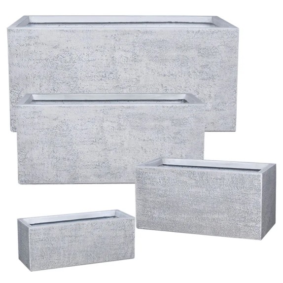 ΖΑΡΝΤΙΝΙΕΡΑ FIBERCLAY ΣΕΤ/4 ΛΕΥΚΟ ΤΣΙΜΕΝΤΟ ΨΗΛΗ ΟΡΘΟΓΩΝΙΟ - S:50x20x20, M:60X28X30, L:80x37x37, XL:100x47x47cm 10/ΠΑΛ – Ταιριάζε