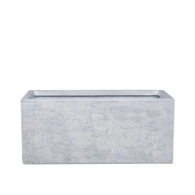 ΖΑΡΝΤΙΝΙΕΡΑ FIBERCLAY LARGE ΛΕΥΚΟ ΤΣΙΜΕΝΤΟ ΨΗΛΗ ΟΡΘΟΓΩΝΙΟ - 80x37x37cm – Ταιριάζει σε κάθε μοντέρνο ή επαγγελματικό χώρο | iroot