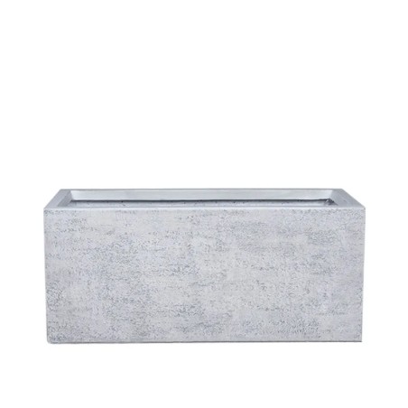 ΖΑΡΝΤΙΝΙΕΡΑ FIBERCLAY LARGE ΛΕΥΚΟ ΤΣΙΜΕΝΤΟ ΨΗΛΗ ΟΡΘΟΓΩΝΙΟ - 80x37x37cm – Ταιριάζει σε κάθε μοντέρνο ή επαγγελματικό χώρο | iroot