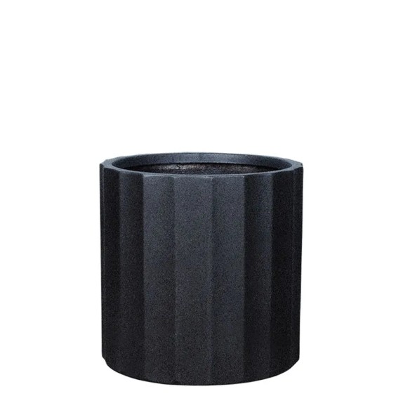 ΚΑΣΠΩ FIBERCLAY MEDIUM ΜΑΥΡΟ KYΛΙΝΔΡΟΣ ΚΙOΝΑΣ - Φ46x46cm – Δημιουργεί αίσθηση πολυτέλειας χωρίς κόπο | iroots.gr