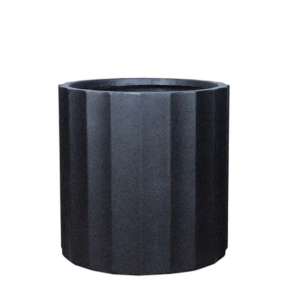 ΚΑΣΠΩ FIBERCLAY LARGE ΜΑΥΡΟ KYΛΙΝΔΡΟΣ ΚΙOΝΑΣ - Φ55x55cm – Προσφέρει μοναδική αισθητική | iroots.gr