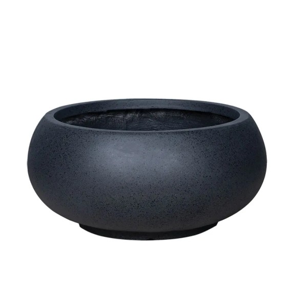 ΚΑΣΠΩ FIBERCLAY LARGE ΜΑΥΡΟ ΓΡΑΝΙΤΗ ΣΤΡΟΓΓΥΛΟ ΓΑΒΑΘΑ - Φ55x25cm – Αναβαθμίζει άμεσα τον χώρο σου | iroots.gr