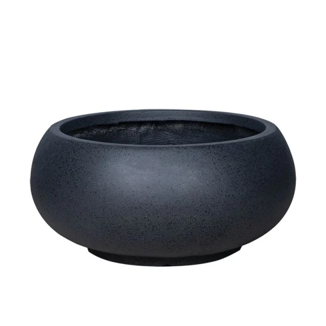 ΚΑΣΠΩ FIBERCLAY LARGE ΜΑΥΡΟ ΓΡΑΝΙΤΗ ΣΤΡΟΓΓΥΛΟ ΓΑΒΑΘΑ - Φ55x25cm – Αναβαθμίζει άμεσα τον χώρο σου | iroots.gr