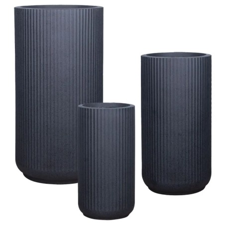 ΚΑΣΠΩ FIBERCLAY ΣΕΤ/3 ΜΑΥΡΟ ΓΡΑΝΙΤΗ ΚΙΟΝΑΣ ΨΗΛΟ - S:Φ26x50, M:Φ33x63, L:Φ41x78xm 18/ΠΑΛ – Δίνει premium χαρακτήρα στο περιβάλλον