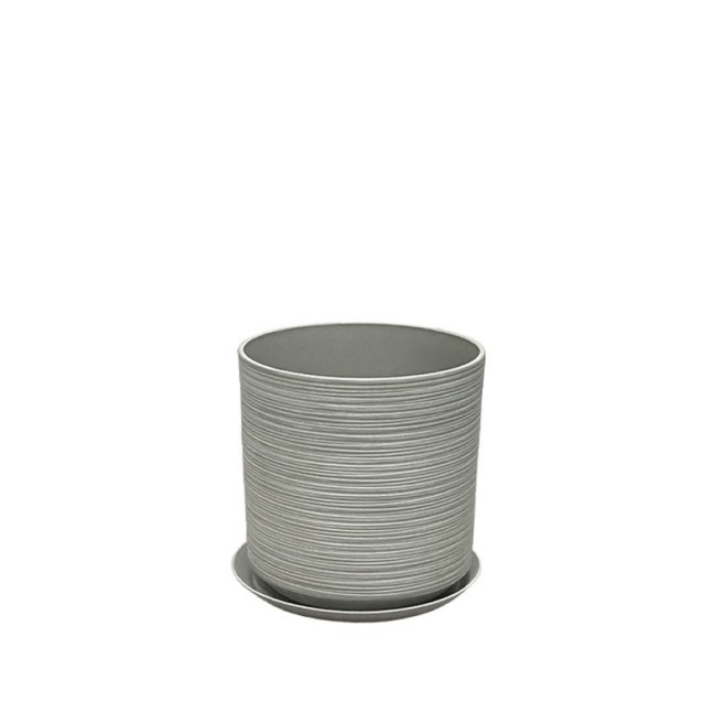 STONE POLYRESIN ΚΑΣΠΩ ΜΕ ΠΙΑΤΟ ΓΚΡΙ ΠΑΛΙΟ ΠΗΛΙΝΟ ΜΙΚΡΟ - Φ28x28cm