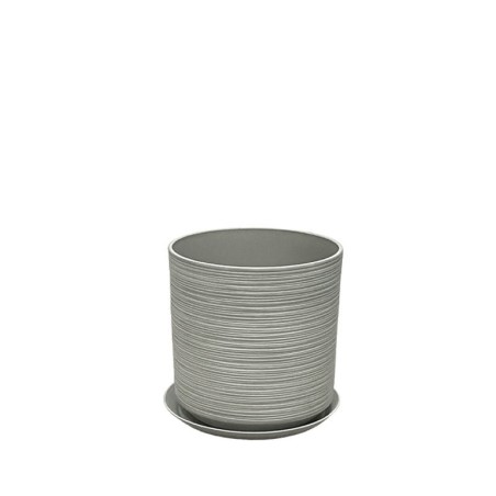 STONE POLYRESIN ΚΑΣΠΩ ΜΕ ΠΙΑΤΟ ΓΚΡΙ ΠΑΛΙΟ ΠΗΛΙΝΟ ΜΙΚΡΟ - Φ28x28cm