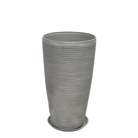 STONE POLYRESIN ΚΑΣΠΩ ΜΕ ΠΙΑΤΟ ΓΚΡΙ ΠΑΛΙΟ ΠΗΛΙΝΟ ΜΕΣΑΙΟ - Φ32x58cm – Δίνει premium χαρακτήρα στο περιβάλλον | iroots.gr