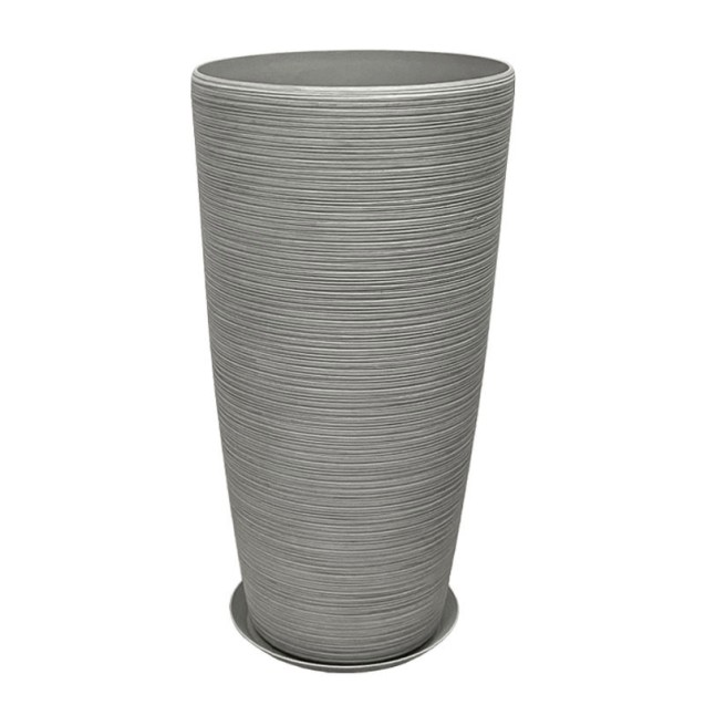 STONE POLYRESIN ΚΑΣΠΩ ΜΕ ΠΙΑΤΟ ΓΚΡΙ ΠΑΛΙΟ ΠΗΛΙΝΟ ΜΕΓΑΛΟ - Φ40x75.5cm – Δημιουργεί αίσθηση πολυτέλειας χωρίς κόπο | iroots.gr