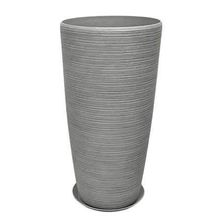 STONE POLYRESIN ΚΑΣΠΩ ΜΕ ΠΙΑΤΟ ΓΚΡΙ ΠΑΛΙΟ ΠΗΛΙΝΟ ΜΕΓΑΛΟ - Φ40x75.5cm – Δημιουργεί αίσθηση πολυτέλειας χωρίς κόπο | iroots.gr