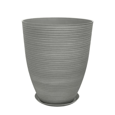 STONE POLYRESIN ΚΑΣΠΩ ΜΕ ΠΙΑΤΟ ΓΚΡΙ ΠΑΛΙΟ ΠΗΛΙΝΟ ΜΕΓΑΛΟ - Φ43x52.5cm