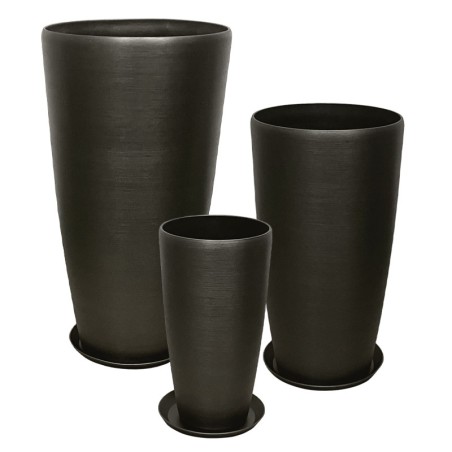 STONE POLYRESIN ΚΑΣΠΩ ΜΕ ΠΙΑΤΟ ΣΕΤ/6 ΓΚΡΙ ΟΨΙΔΙΑΝΟY - L:Φ40x75.5, M:Φ32x58, S:Φ23x42cm – Δημιουργεί αίσθηση πολυτέλειας χωρίς κό