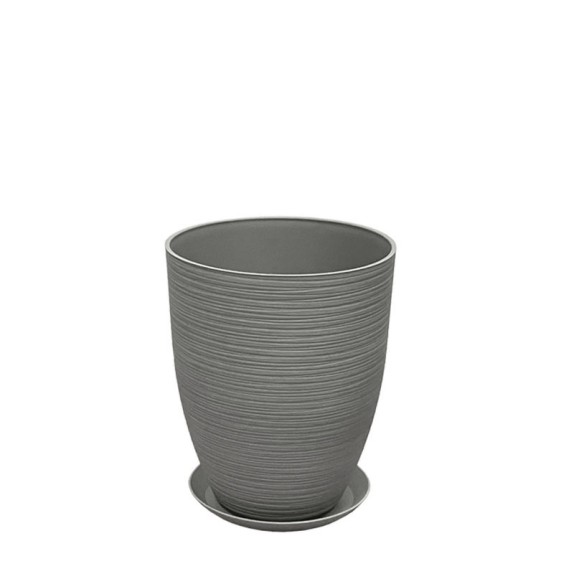 STONE POLYRESIN ΚΑΣΠΩ ΜΕ ΠΙΑΤΟ ΓΚΡΙ ΠΑΛΙΟ ΠΗΛΙΝΟ ΜΙΚΡΟ - Φ28x34.5cm – Προσφέρει μοναδική αισθητική | iroots.gr