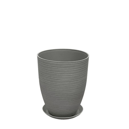 STONE POLYRESIN ΚΑΣΠΩ ΜΕ ΠΙΑΤΟ ΓΚΡΙ ΠΑΛΙΟ ΠΗΛΙΝΟ ΜΙΚΡΟ - Φ28x34.5cm – Προσφέρει μοναδική αισθητική | iroots.gr