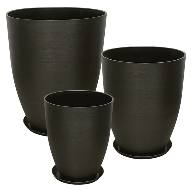 STONE POLYRESIN ΚΑΣΠΩ ΜΕ ΠΙΑΤΟ ΣΕΤ/6 ΓΚΡΙ ΟΨΙΔΙΑΝΟY - L:Φ43x52.5, M:Φ35x42.5, S:Φ28x34.5cm – Αναβαθμίζει άμεσα τον χώρο σου | ir