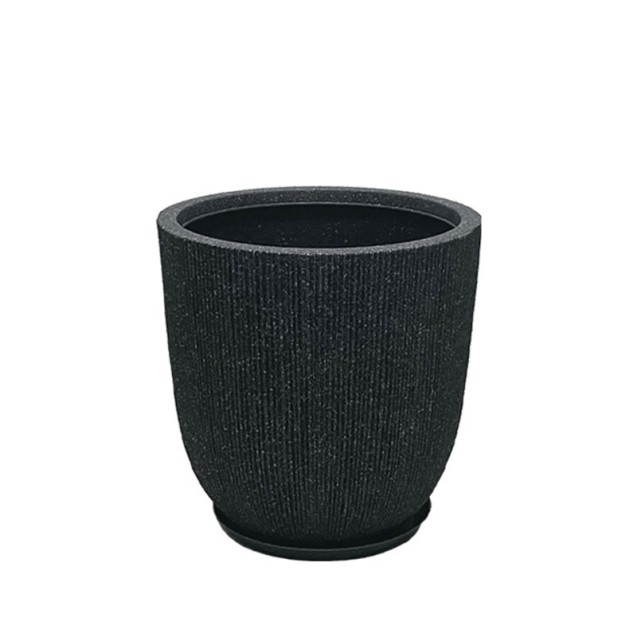 POLYRESIN ΚΑΣΠΩ ΜΕ ΠΙΑΤΟ ΜΑΥΡΟ ΓΡΑΝΙΤΗ ΡΙΓΩΤΟ ΜΕΣΑΙΟ - Φ37x37.5cm – Ταιριάζει σε κάθε μοντέρνο ή επαγγελματικό χώρο | iroots.gr