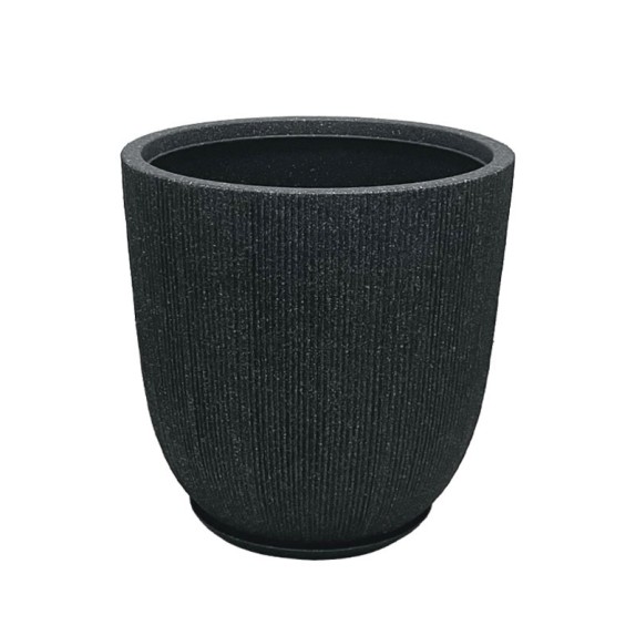 POLYRESIN ΚΑΣΠΩ ΜΕ ΠΙΑΤΟ ΜΑΥΡΟ ΓΡΑΝΙΤΗ ΡΙΓΩΤΟ ΜΕΓΑΛΟ - Φ44x44.5cm – Δημιουργεί αίσθηση πολυτέλειας χωρίς κόπο | iroots.gr