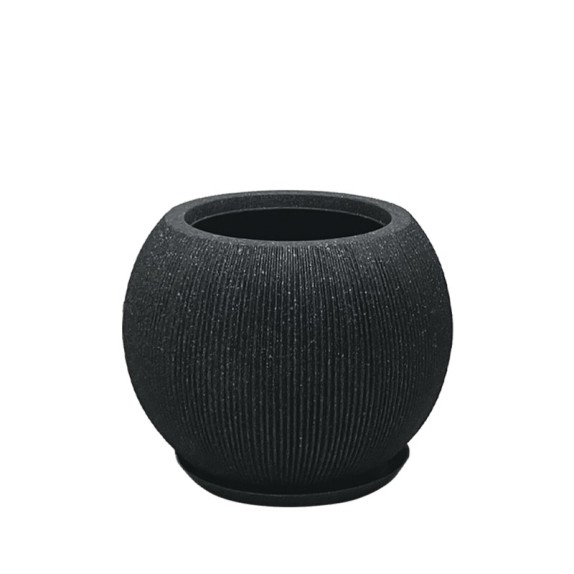 POLYRESIN ΚΑΣΠΩ ΜΕ ΠΙΑΤΟ ΜΑΥΡΟ ΓΡΑΝΙΤΗ ΡΙΓΩΤΟ ΜΠΑΛΑ ΜΕΣΑΙΟ - Φ37x30cm – Ταιριάζει σε κάθε μοντέρνο ή επαγγελματικό χώρο | iroots