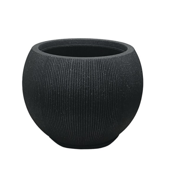 POLYRESIN ΚΑΣΠΩ ΜΕ ΠΙΑΤΟ ΜΑΥΡΟ ΓΡΑΝΙΤΗ ΡΙΓΩΤΟ ΜΠΑΛΑ ΜΕΓΑΛΟ - Φ53x41.1cm – Προσφέρει μοναδική αισθητική | iroots.gr