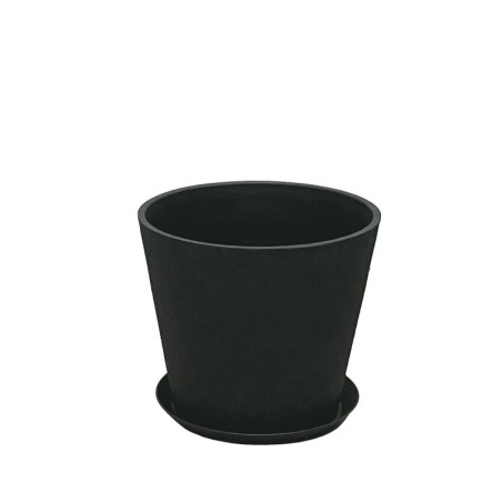 STONE POLYRESIN ΚΑΣΠΩ ΜΕ ΠΙΑΤΟ ΜΑΥΡΟ ΑΝΘΡΑΚΙ ΜΙΚΡΟ - Φ30x27cm