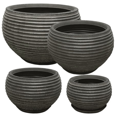 POLYRESIN ΚΑΣΠΩ ΜΕ ΠΙΑΤΟ ΣΕΤ/8 ΜΑΥΡΟ ΠΑΛΑΙΩΜΕΝΟ ΓΑΒΑΘΑ - L:Φ70x45.5, M:Φ53.5x35, S:Φ40.5x26, XS:Φ29x19cm – Προσφέρει μοναδική αι