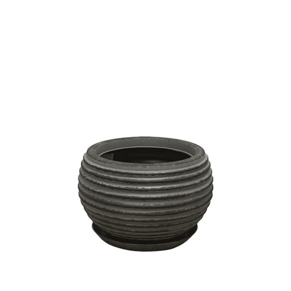 POLYRESIN ΚΑΣΠΩ ΜΕ ΠΙΑΤΟ ΜΑΥΡΟ ΠΑΛΑΙΩΜΕΝΟ ΓΑΒΑΘΑ ΜΙΝΙ - Φ29x19cm – Δίνει premium χαρακτήρα στο περιβάλλον | iroots.gr