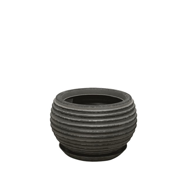 POLYRESIN ΚΑΣΠΩ ΜΕ ΠΙΑΤΟ ΜΑΥΡΟ ΠΑΛΑΙΩΜΕΝΟ ΓΑΒΑΘΑ ΜΙΝΙ - Φ29x19cm – Δίνει premium χαρακτήρα στο περιβάλλον | iroots.gr