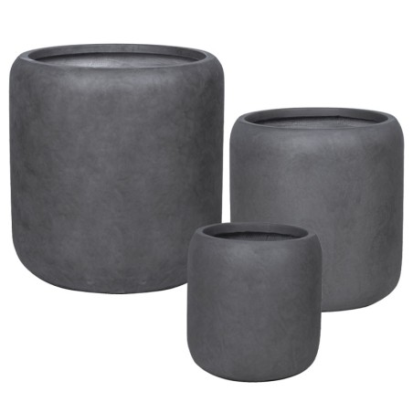 ΚΑΣΠΩ FIBERCLAY ΣΕΤ/3 ΓΚΡΙ ΑΝΘΡΑΚΙ ΒΑΡΕΛΙ ΠΟΜΠΕ - S:Φ32x34, M:Φ42x43, L:Φ54x55cm 16/ΠΑΛ – Προσφέρει μοναδική αισθητική | iroots.