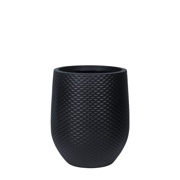 ΚΑΣΠΩ FIBERCLAY ΜΑΥΡΟ ΦΟΛΙΔΩΤΟ ΜΕΣΑΙΟ - Φ37x45cm – Δίνει premium χαρακτήρα στο περιβάλλον | iroots.gr