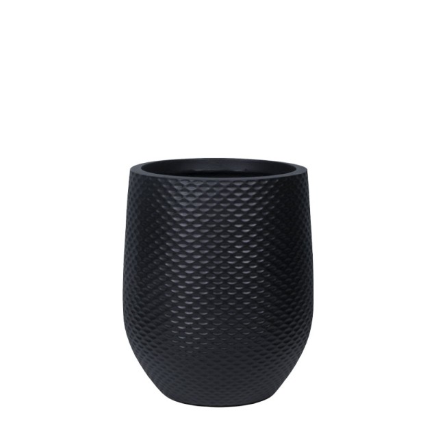 ΚΑΣΠΩ FIBERCLAY ΜΑΥΡΟ ΦΟΛΙΔΩΤΟ ΜΕΣΑΙΟ - Φ37x45cm – Δίνει premium χαρακτήρα στο περιβάλλον | iroots.gr