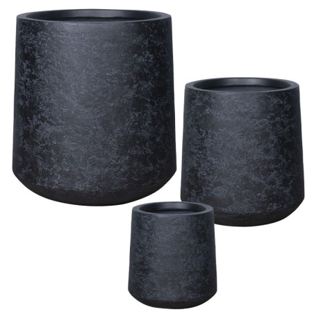 ΚΑΣΠΩ FIBERCLAY ΣΕΤ/3 ΜΑΥΡΟ ΠΕΤΡΑΣ ΚΩΝΙΚΟ ΨΗΛΟ - S:Φ28x30, M:Φ38.5x41, L:Φ52x56cm 16/ΠΑΛ