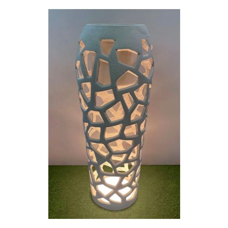 FIBERCLAY ΚΑΣΠΩ ΛΕΥΚΟ ΑΜΜΟΥ ΜΕ ΦΩΣ LED ΤΡΥΠΗΤΟ ΣΤΕΝΗ ΒΑΣΗ - Φ46x120cm 1/ΚΙΒ – Δημιουργεί αίσθηση πολυτέλειας χωρίς κόπο | iroots