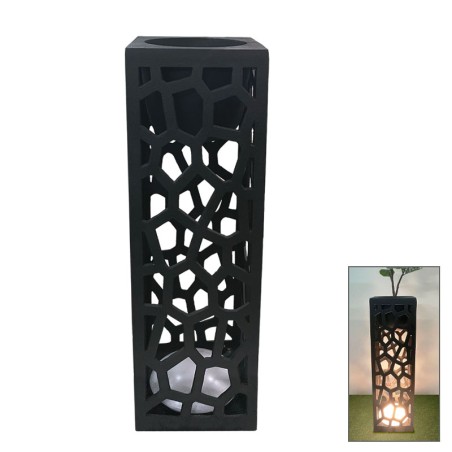 FIBERCLAY ΚΑΣΠΩ ΜΑΥΡΟ ΜΕ ΦΩΣ LED ΤΡΥΠΗΤΟ ΤΕΤΡΑΓΩΝΟ/ΟΡΘΟΓΩΝΙΟ - 36x36x120cm 1/ΚΙΒ – Δίνει premium χαρακτήρα στο περιβάλλον | iroo