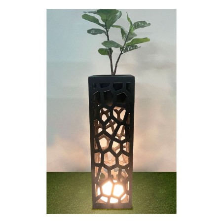 FIBERCLAY ΚΑΣΠΩ ΜΑΥΡΟ ΜΕ ΦΩΣ LED ΤΡΥΠΗΤΟ ΤΕΤΡΑΓΩΝΟ/ΟΡΘΟΓΩΝΙΟ - 36x36x120cm 1/ΚΙΒ – Δίνει premium χαρακτήρα στο περιβάλλον | iroo