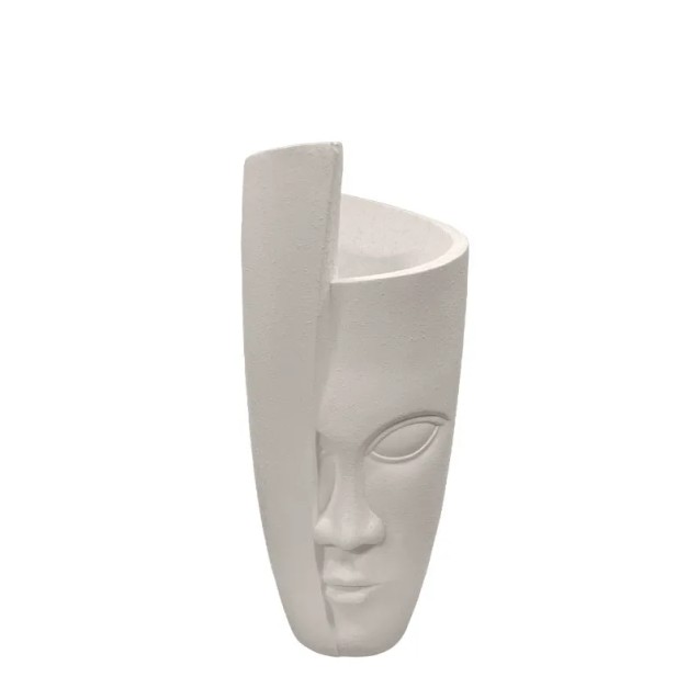 FIBERCLAY ΚΑΣΠΩ ΛΕΥΚΟ ΑΜΜΟΥ ΗΜΙΚΑΛΥΠΤΟΜΕΝO ΠΡΟΣΩΠΟ ΣΤΡΟΓΓΥΛΟ ΜΕΣΑΙΟ - Φ40x90cm 1/ΚΙΒ